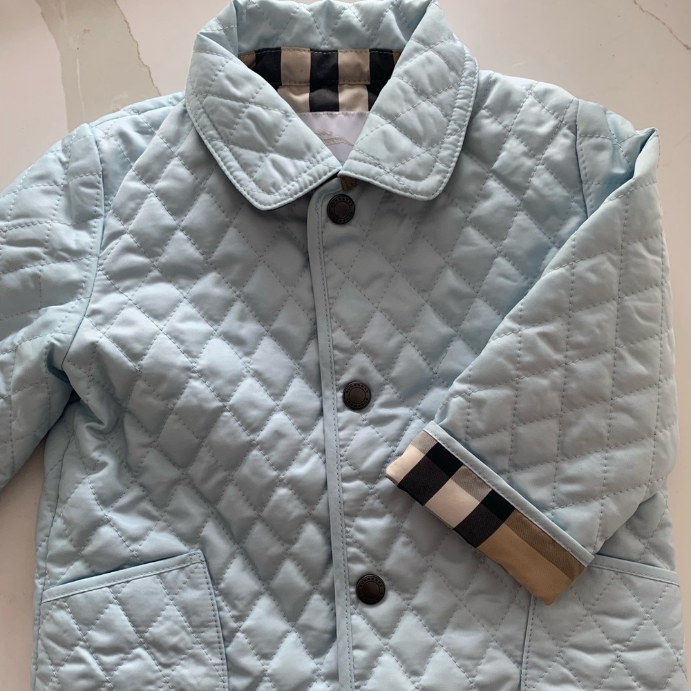 baby boys light blue burberry reversible jacket
